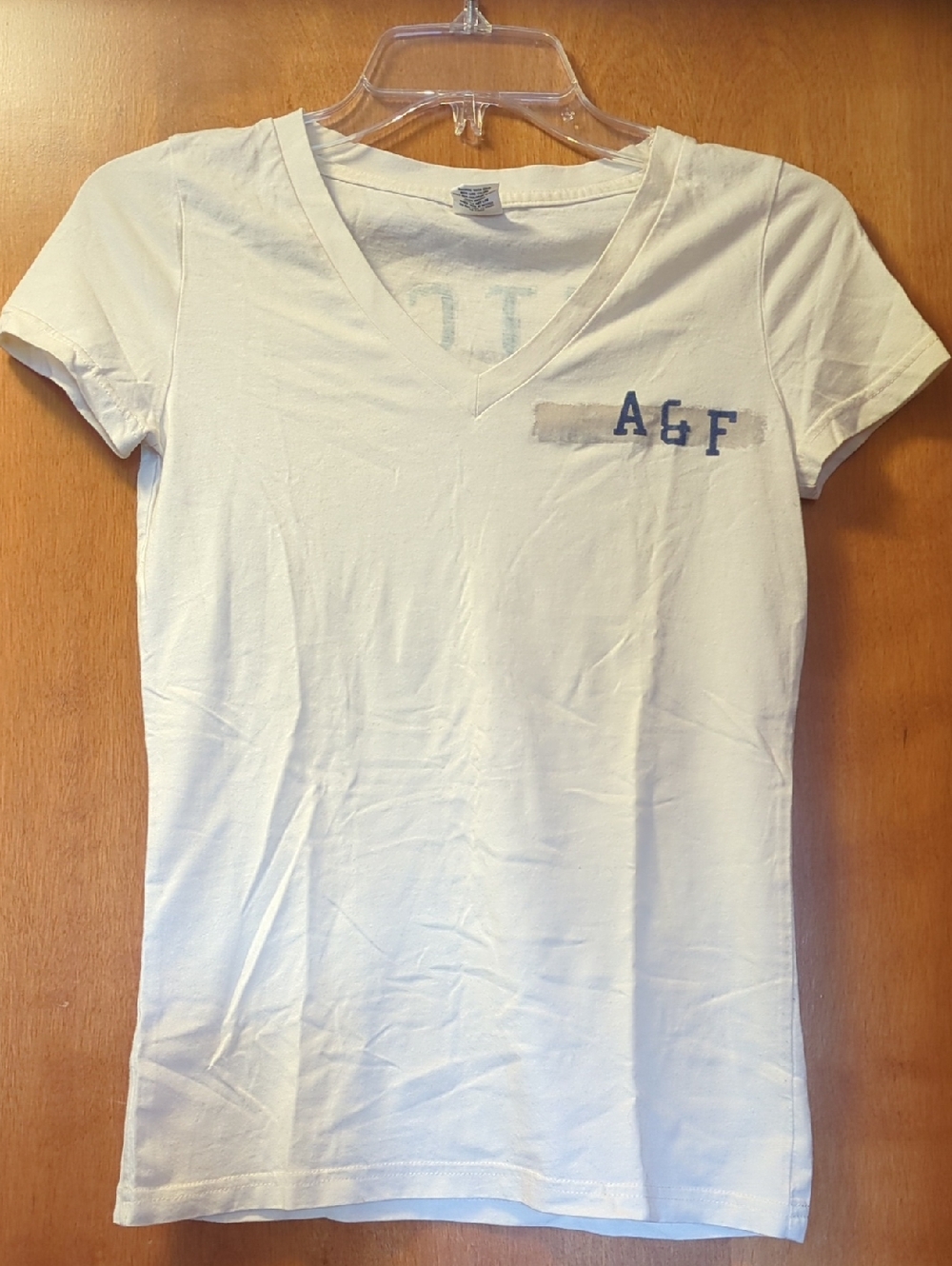Abercrombie & Fitch Cream Tee with A&F Accents